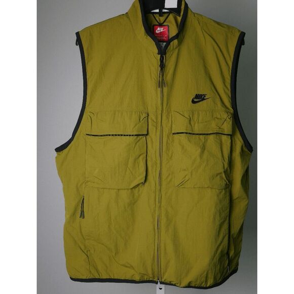 Nike Men’s Tech Woven Utility Vest Green Zip-Up UPF 40+ Jacket Size L - Picture 2 of 6